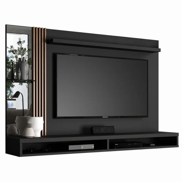 Painel home paris para TV até 55 polegadas ripado com espelho