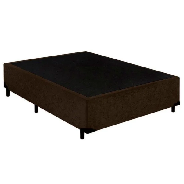 Cama Box Casal Suede Sereneprime Marrom 138x188x40