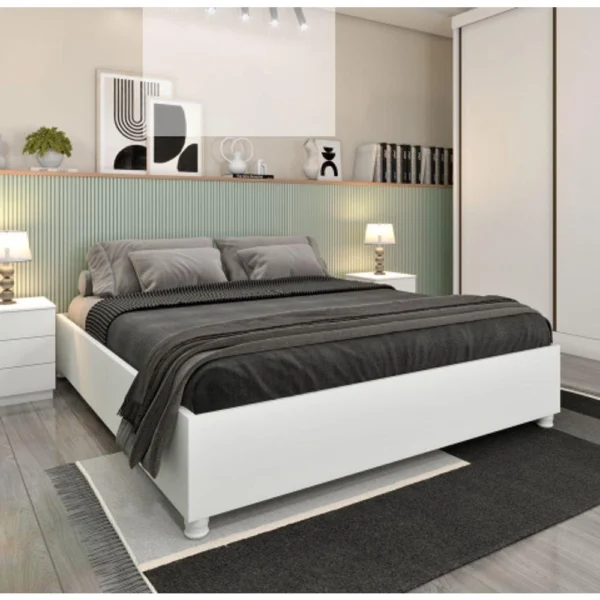 Cama Box Casal Queen Mônaco Neve