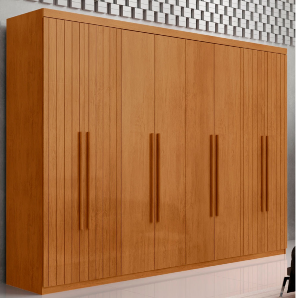 Guarda Roupa Casal Toronto mdf 8 Portas e 4 Gavetas Moderna Mobília