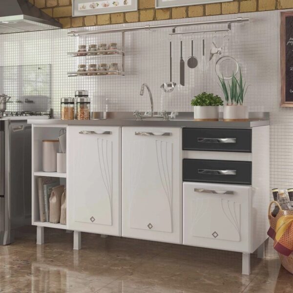 Balcão de Cozinha de Aço Telasul Star New 150cm p Pia