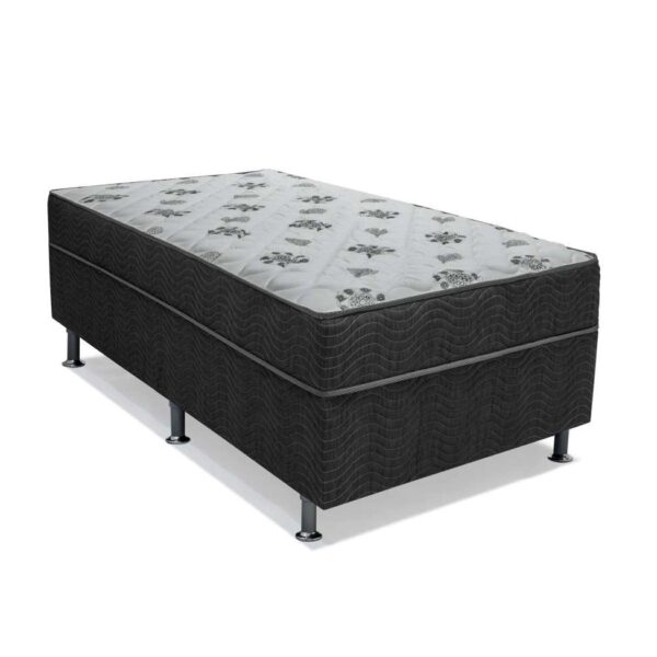 Cama Box Solteiro Conjugada Dream Molas Nanolastic (43x88x188) Cinza